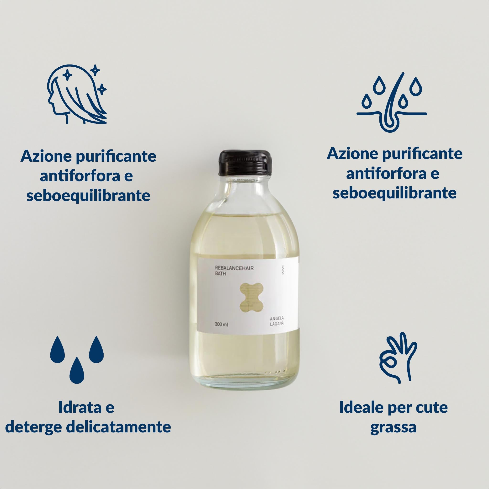 REBALANCEHAIR BATH Fluido Detergente Seboequilibrante   - 300ML