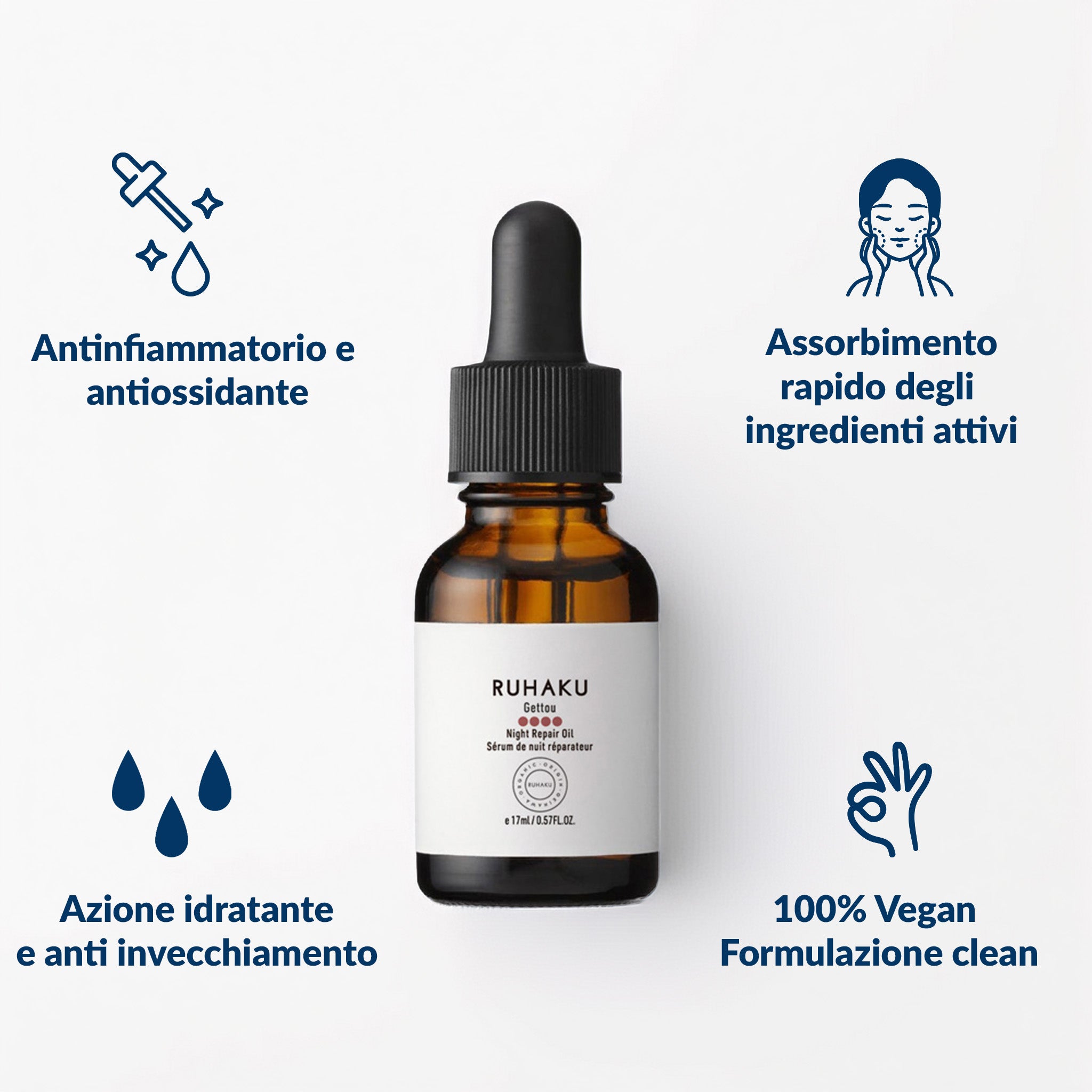 RUHAKU olio riparatore 17ml nuovo