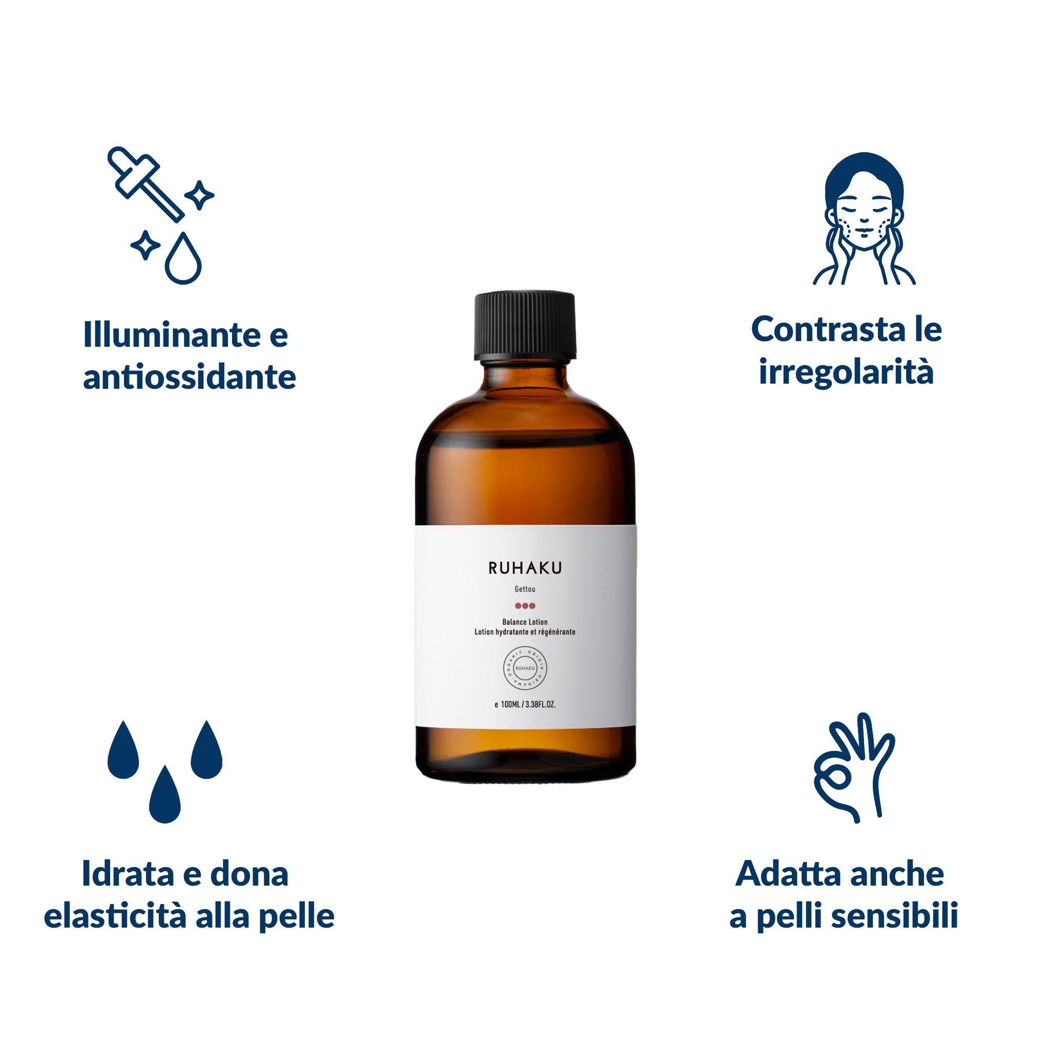 RUHAKU lozione idratante purificante vantaggi Shibui skincare giapponese